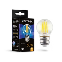 Лампа светодиодная Voltega E27 6W 2700K прозрачная 7214