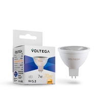 Лампа светодиодная Voltega GU5.3 7W 3000K прозрачная 7259
