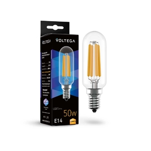Лампа светодиодная Voltega E14 5W 3000K прозрачная 7266